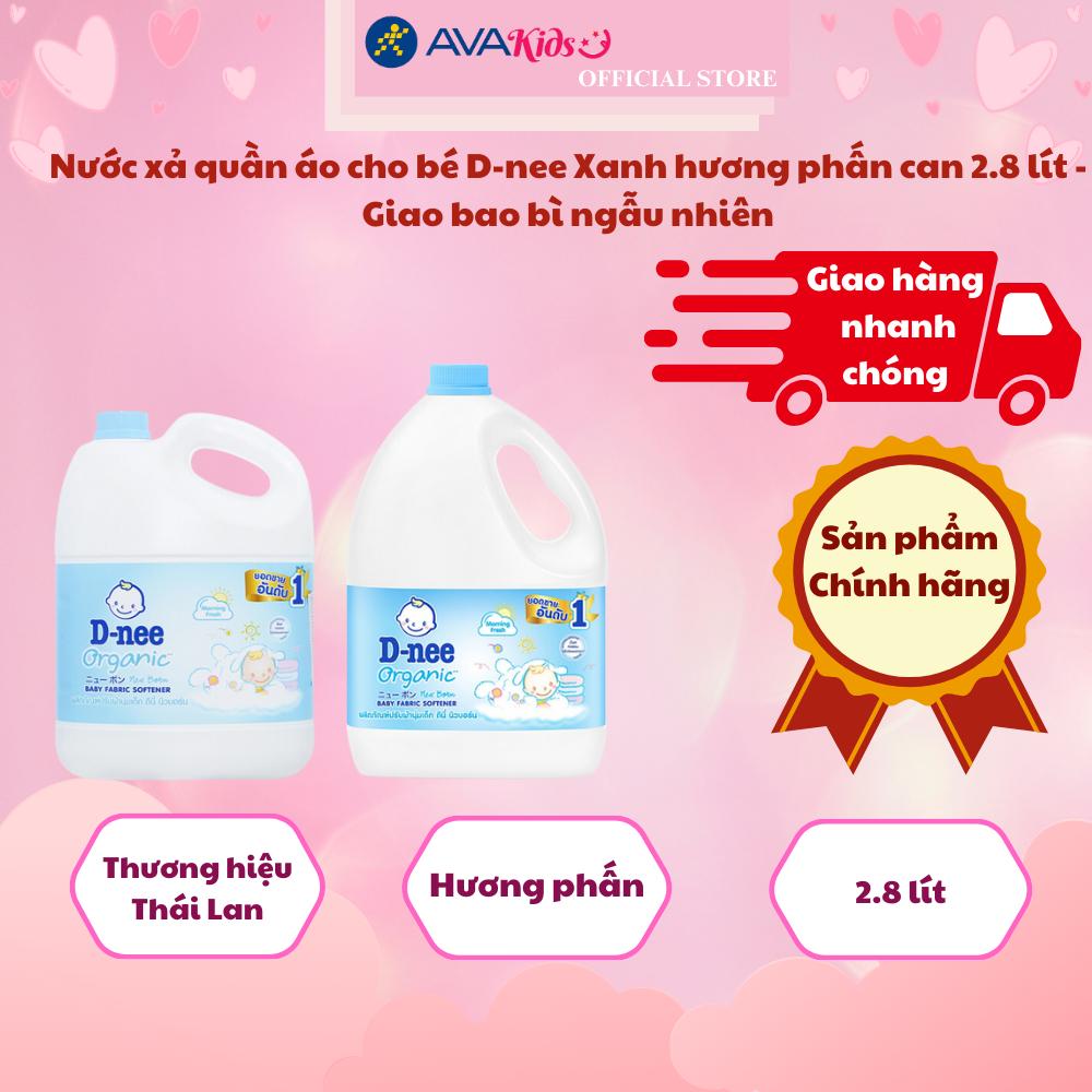 Nước xả quần áo cho bé D-nee Xanh hương phấn can 2.8 lít - Giao bao bì ngẫu nhiên