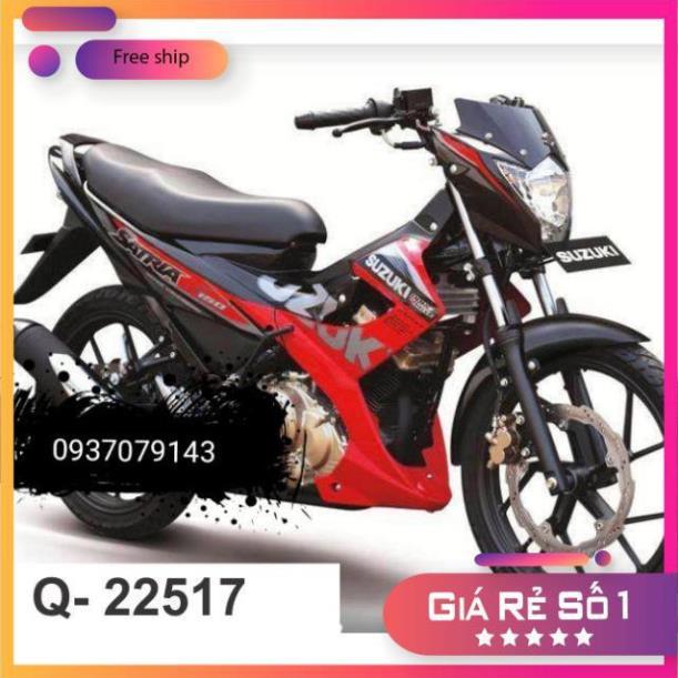 Tem xe satria đỏ đen 3 lớp ko bay màu bảo hành màu sắc vĩnh viễn