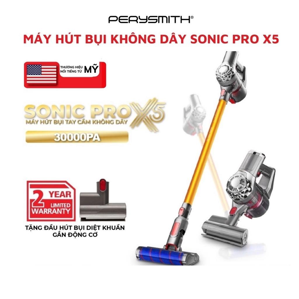 Máy hút bụi không dây cầm tay PerySmith Sonic Pro X5 lực hút mạnh 30000PA - Hàng chính hãng