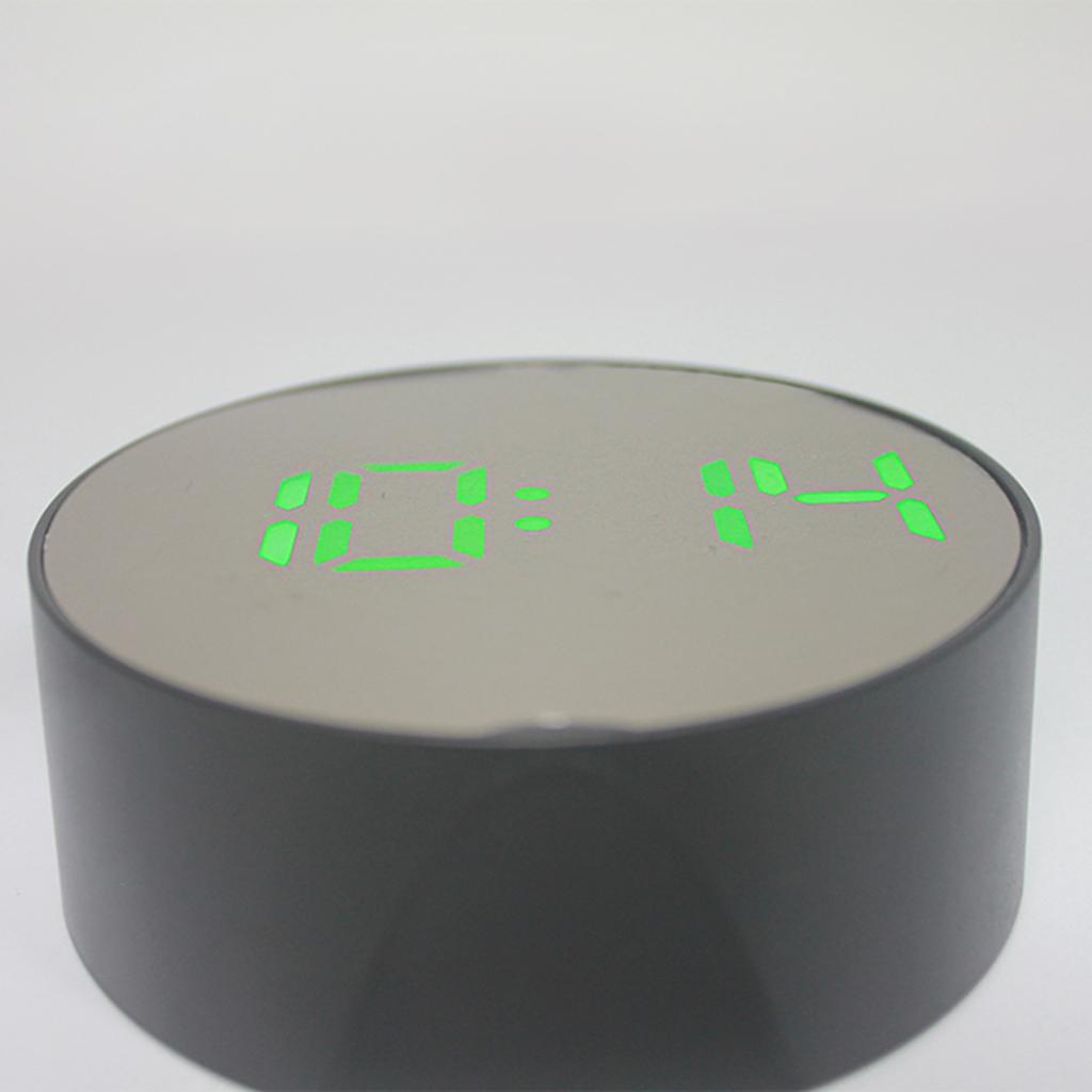 3x Mirror Alarm Clock 24H Display Desktop Travel Clock with Mirror Function