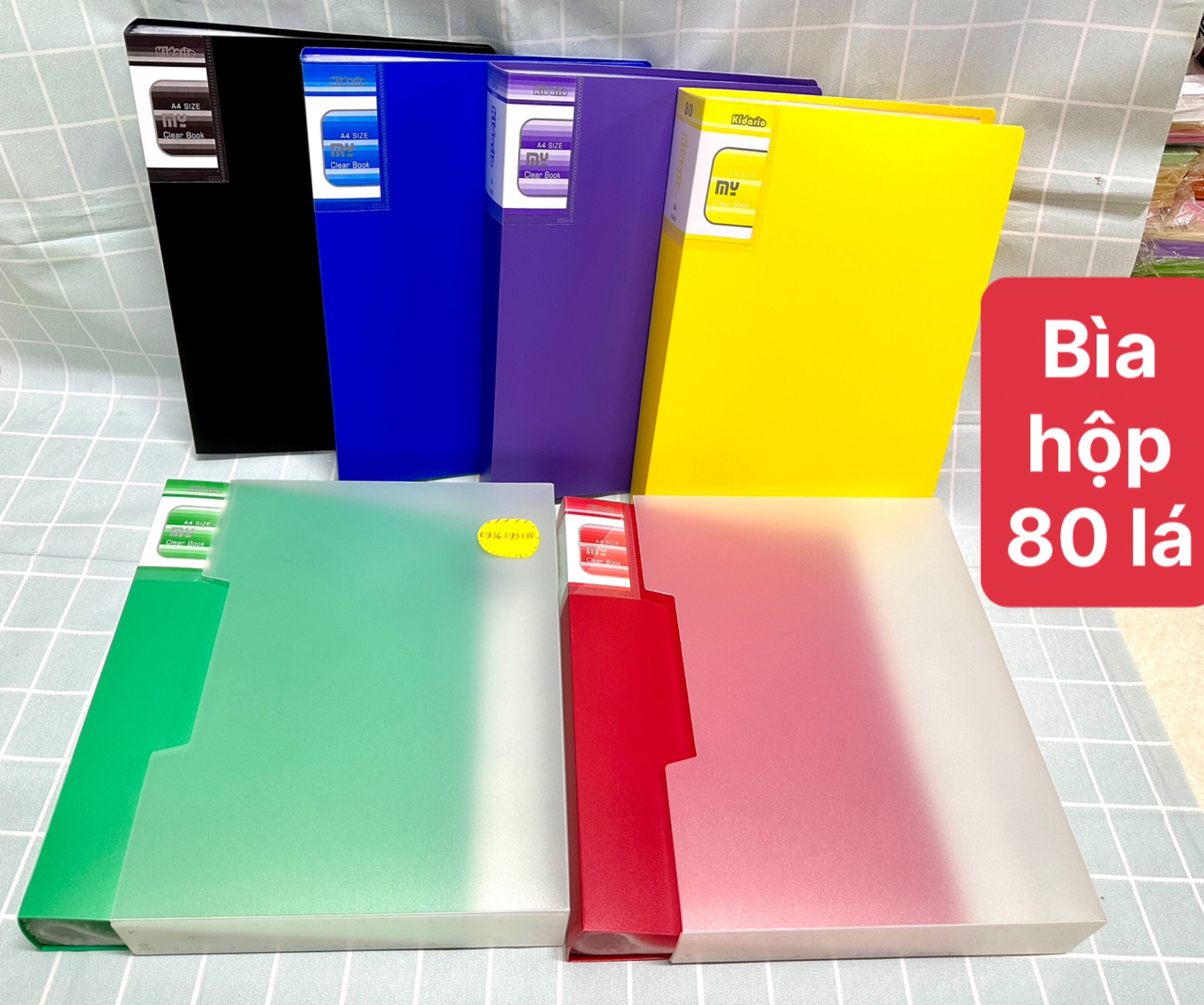 Bìa Hộp-Bìa Hồ Sơ A4 - 80 Lá Kidario Chất Liệu Nhựa An Toàn Khi Sử Dụng, Đựng Được Nhiều Hồ Sơ, Có Thể Dùng Làm Album Ảnh Khổ A4 , Đựng Bản Vẽ Màu Sắc Đa Dạng