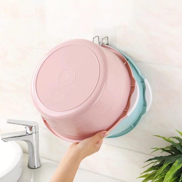 Combo 2 Móc treo chậu nhà tắm dán tường gạch men, dụng cụ treo đồ nhà bếp siêu dính - IU09