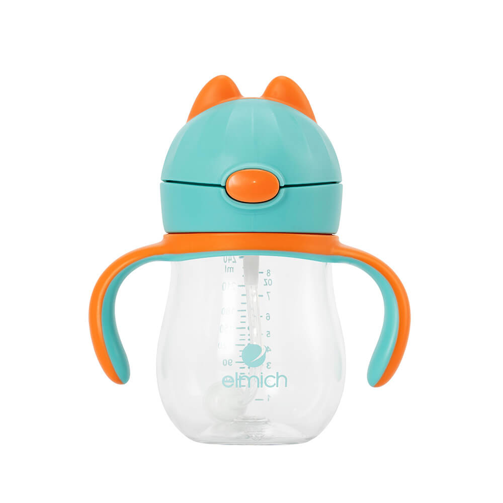 Bình tập uống nước trẻ em Elmich BabyCare 240ml - 450ml, Hàng chính hãng, nhựa Tritan, ống hút lọc cặn-JoyMall