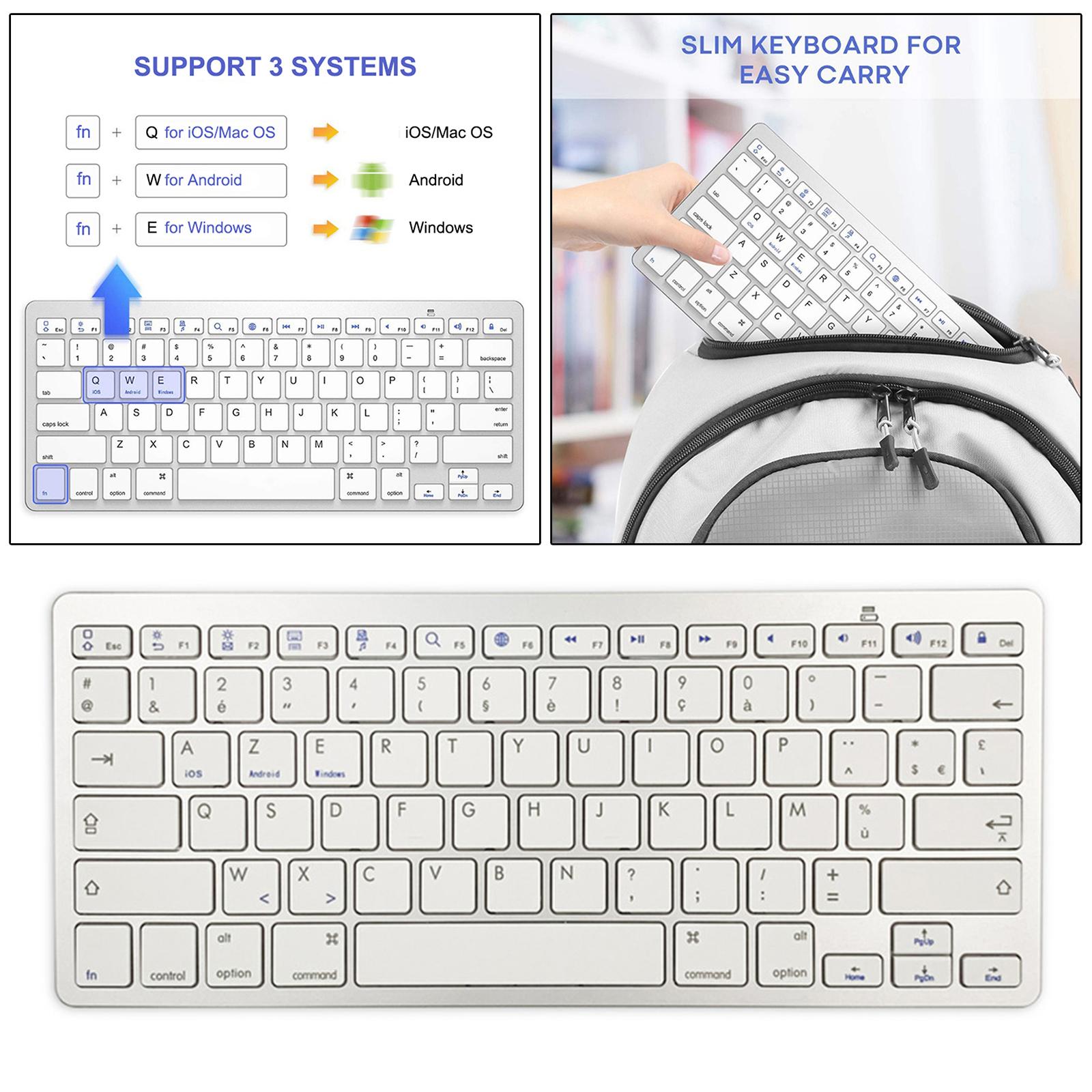 Ultra Slim Wireless German Keyboard Floating Button Computer PC TV