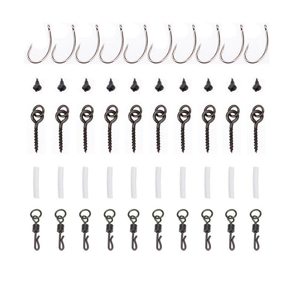 20Set Ronnie Rigs Hair Rigs Barbless Hook Fishing Pop up Tackle Spinner Rigs