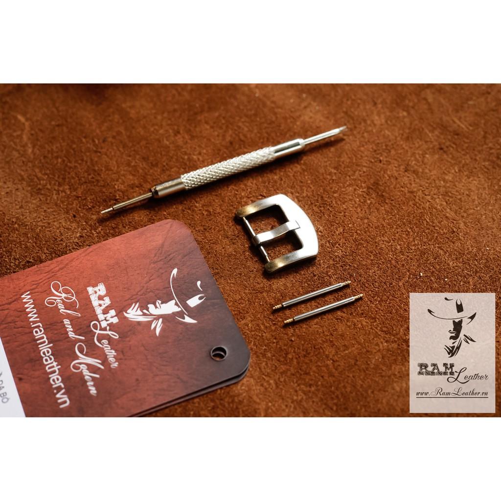 DÂY ĐỒNG HỒ DA BÒ THẬT SIZE 18MM CAO CẤP - CHÍNH HÃNG RAM LEATHER