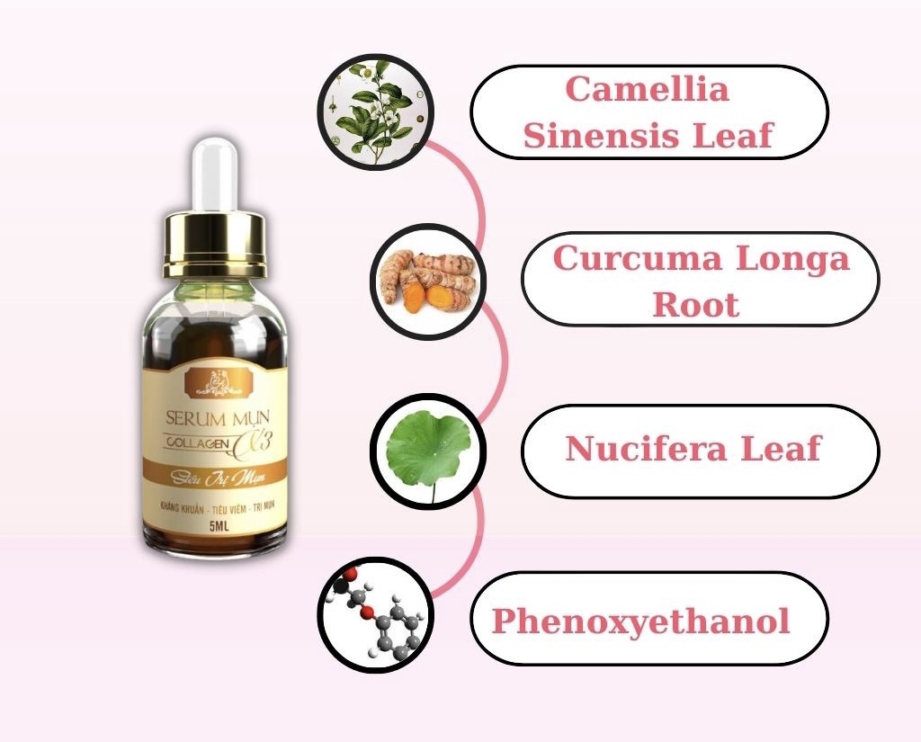 Serum Mụn Collagen X3 Serum Dưỡng Ẩm Kiểm Soát Dầu Nhờn Se Khít Lỗ Chân Lông Đông Anh Chính Hãng 5ml