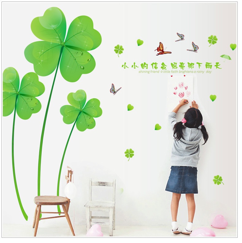 Decal dán tường Cỏ bốn lá AmyShop DH029 (142 x 175 cm)