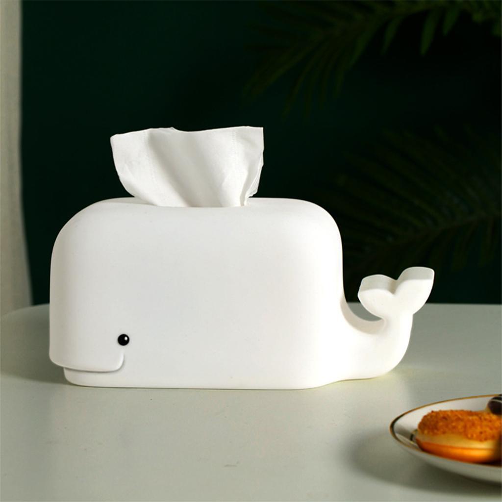 Silicone  Tissue Box Paper Storage Ornament phone holder white