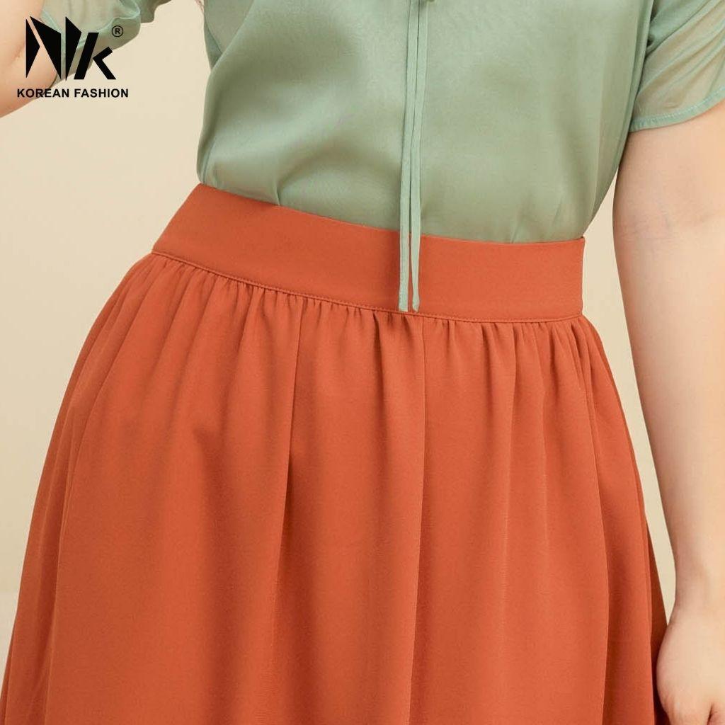 Chân Váy Thiết Kế Công Sở NK FASHION Dáng Xoè, Thiết Kế Hai Tầng, Chất Liệu Nhập Hàn Mềm Mịn, Thoáng Mát NKCV2103002