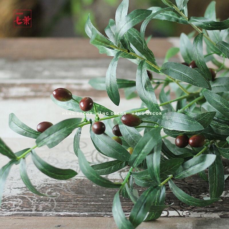 Cành oliu giả - cành ô liu trang trí nhà cửa 10 nhánh 8 quả hàng đẹp loại 1