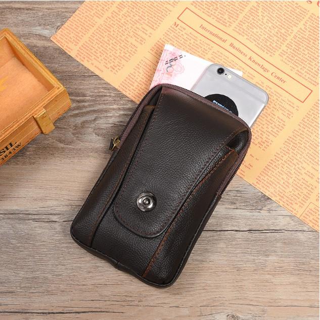 Bao Da Đeo Lưng cho Iphone 12 Pro Max Vintage Dáng Đứng Da Bò