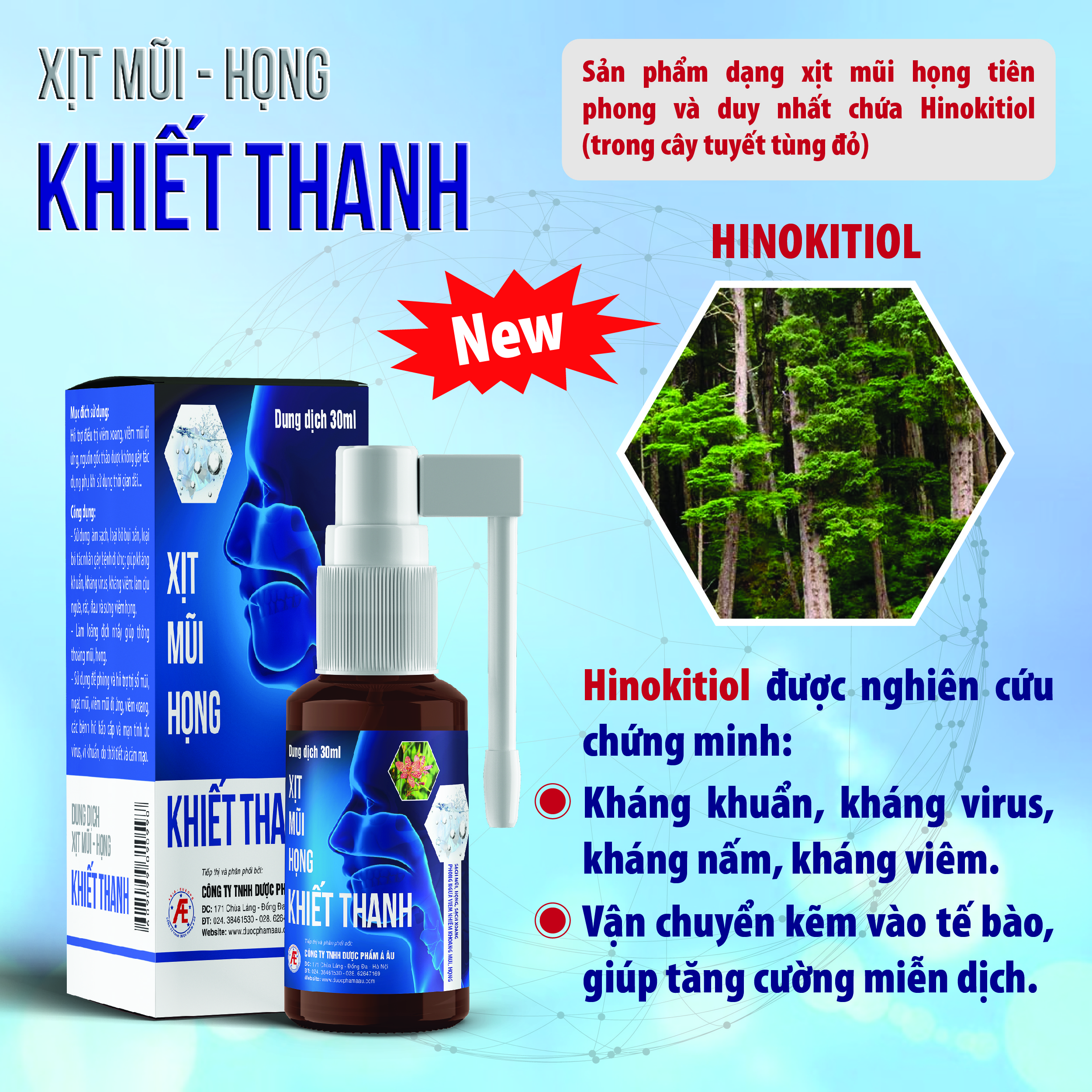 Xịt Mũi Họng Khiết Thanh - Giúp thông thoáng mũi &amp; họng