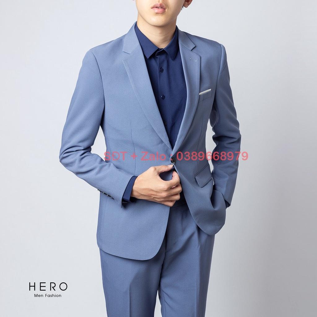 Bộ Vest Nam Cao Cấp Màu Xanh Ngọc, Bộ Suit Nam Hàn Quốc Chất Vải Sịn