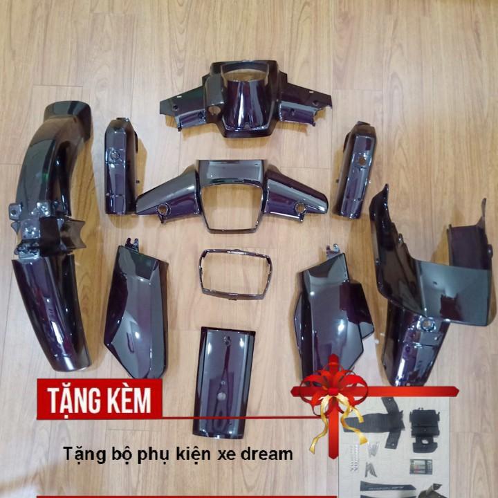 Dàn áo dành cho xe DREAM II màu Tím Nho, chất liệu nhựa ABS nguyên sinh -  Tặng Full phụ kiện