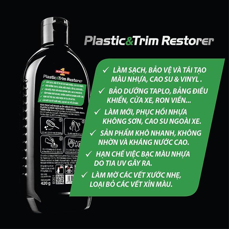 Kem Phục Hồi Nhựa &amp; Ốp Viền Ô Tô SUPERONE Plastic &amp; Trim  Restorer - Universal SOUTHWALL B301