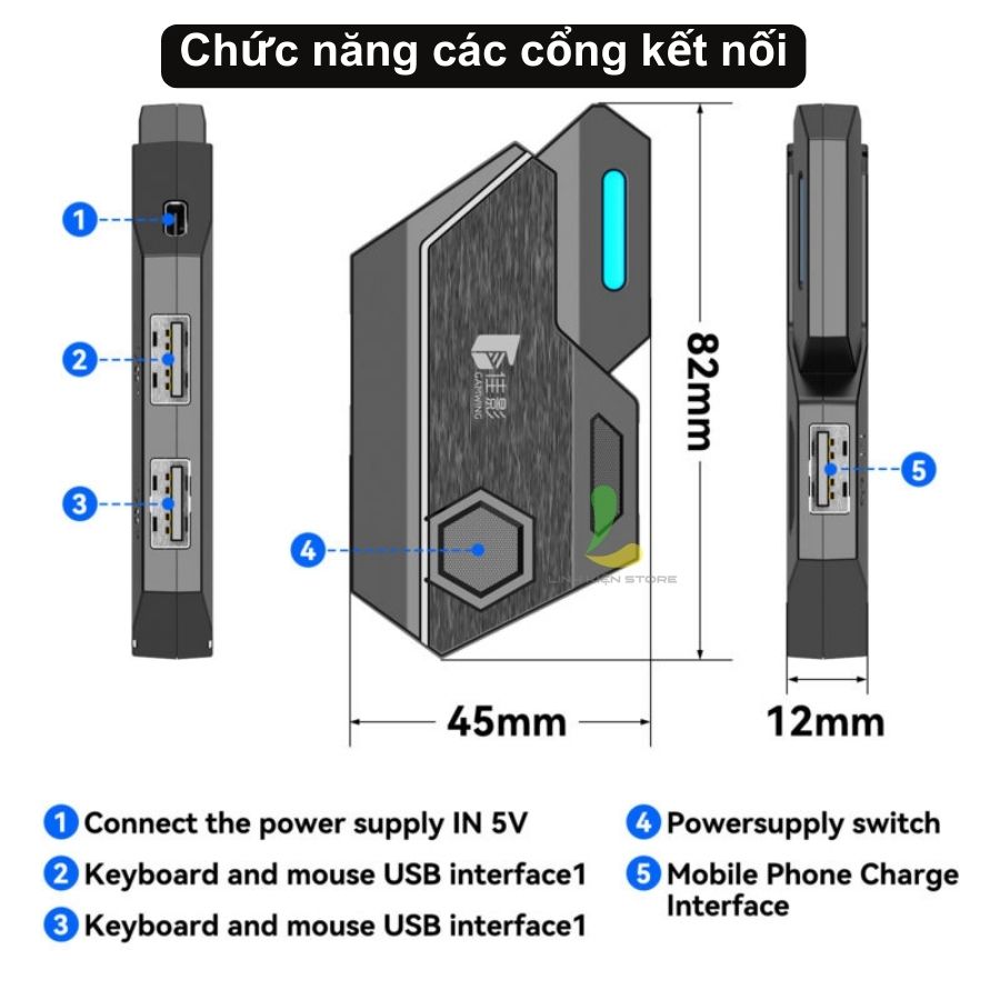 Bộ chuyển đổi game Mix SE - Thiết bị chuyển đổi phím chuột kết nối điện thoại hỗ trợ hệ điều hành Android, IOSS