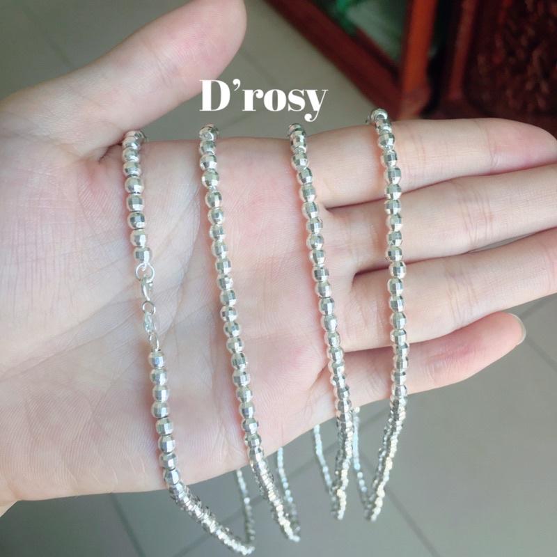 Dây chuyền bạc bi tròn phay nặng 4,5 chỉ dài 45 cm chuẩn bạc ta nguyên chất có bảo hành