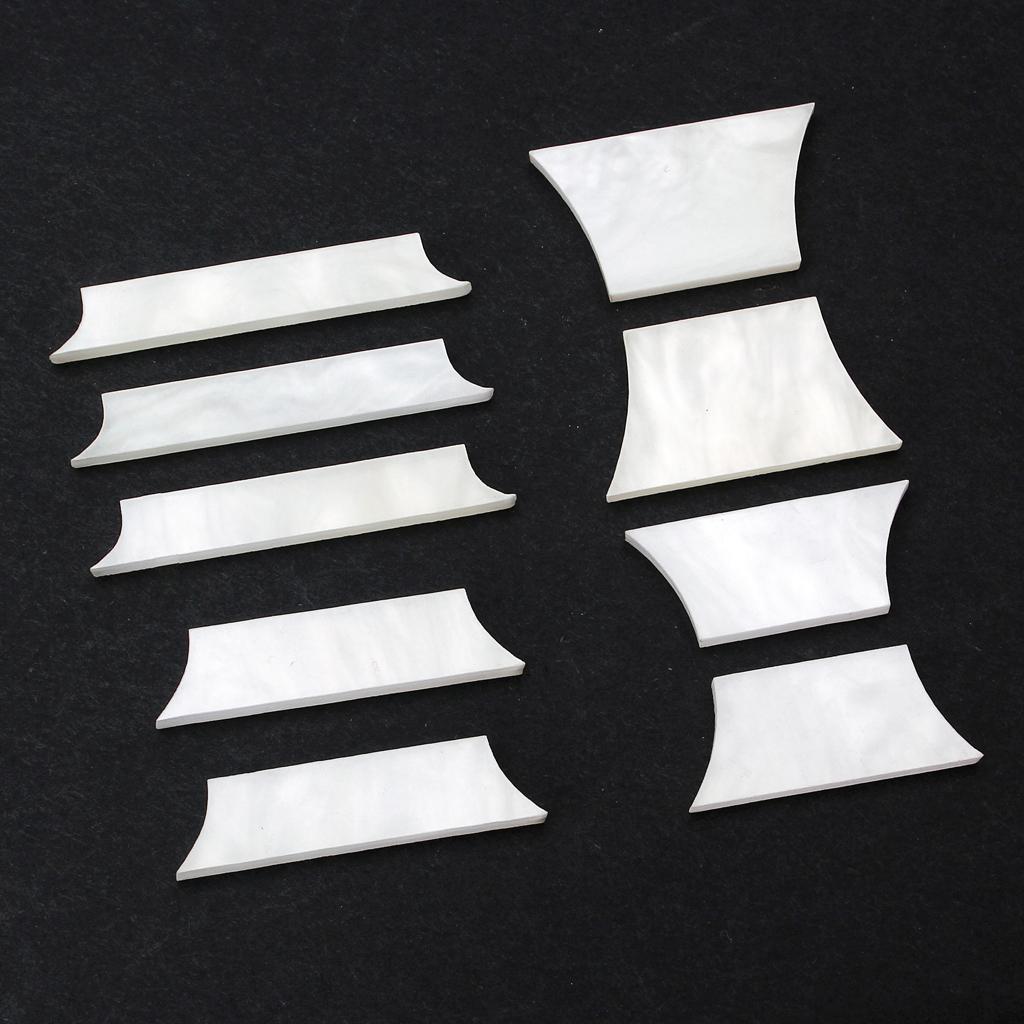 White Mother of Pearl Shell Guitar Block Fingerboard Fretboard Markers Inlay Material Set 1.5mm/0.05'' Thickness