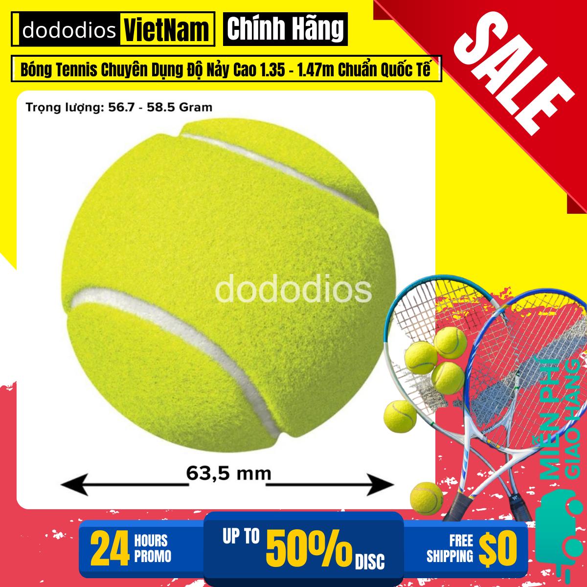 combo 3 quả bóng banh tennis chơi quần vợt cao cấp - độ nảy chuẩn quốc tế - hàng chính hãng dododios