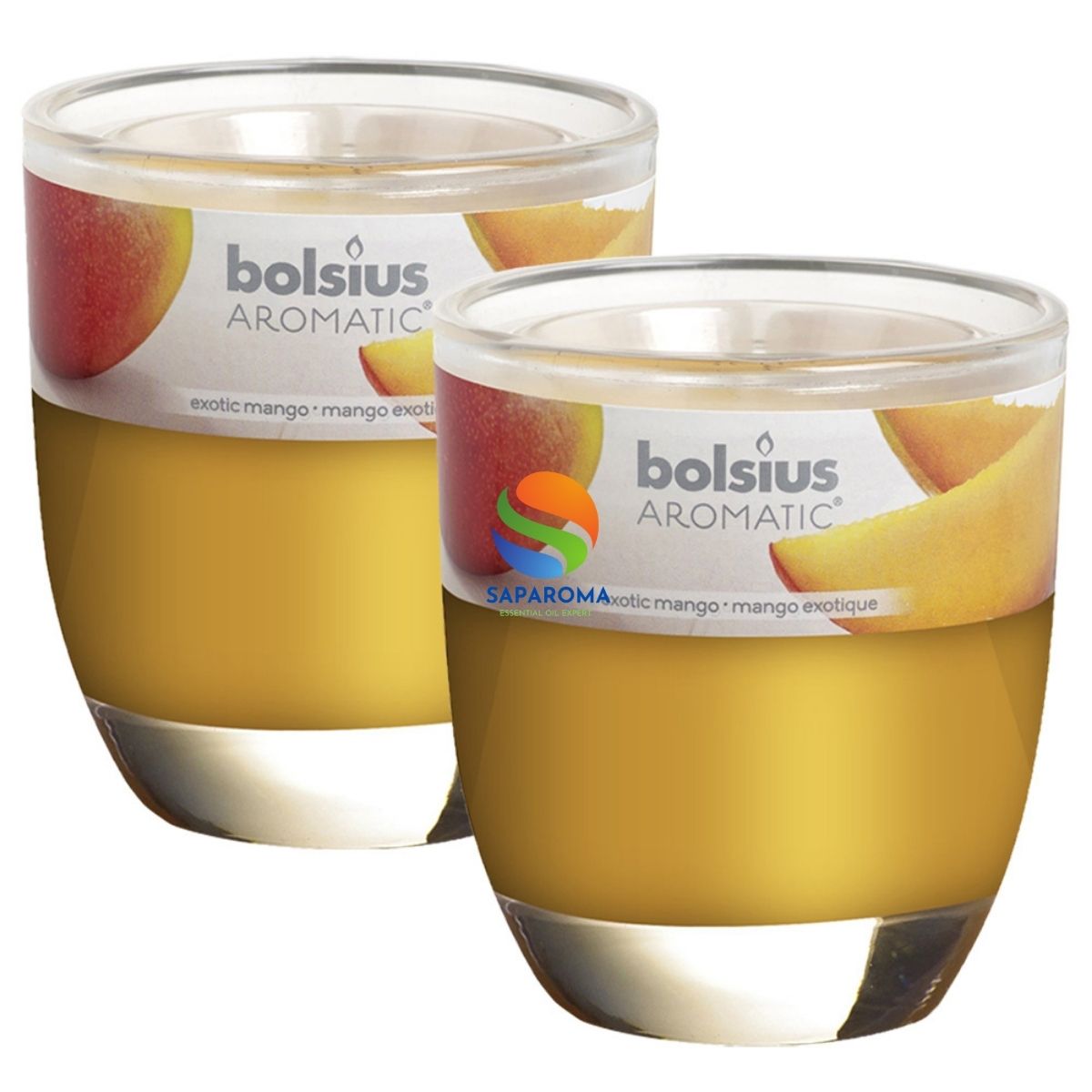 Combo 2 ly nến thơm tinh dầu Bolsius Exotic Mango 105g - hương xoài rừng, nến trang trí, thơm phòng, thư giãn, Hỗ trợ khử mùi