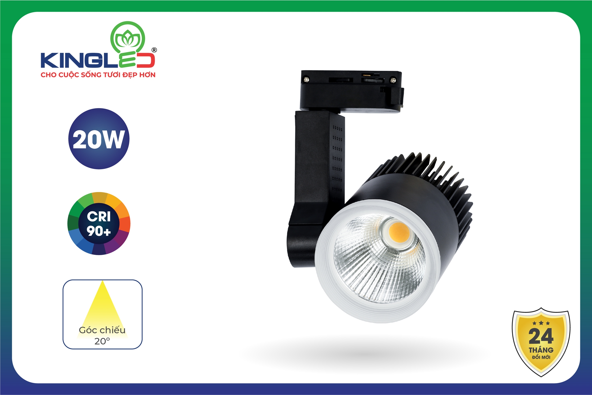 Đèn Led Rọi Ray 20W Beryl (DTL-20SS) KINGLED