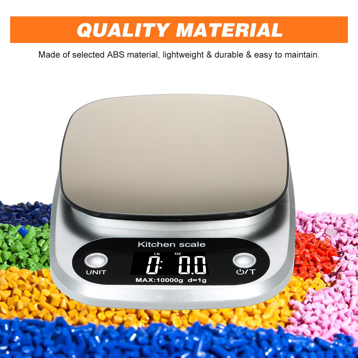 High Precision Digital Scale with Waterproof Surface 10kg/1g Portable Kitchen Scale Baking Scale