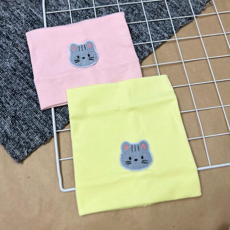 Khăn Ống Quàng Cổ Đính Thú Dễ Thương Vải Cotton Mỏng Mềm Mại, Thoải Mái Cho Bé Từ 1-6 Tuổi