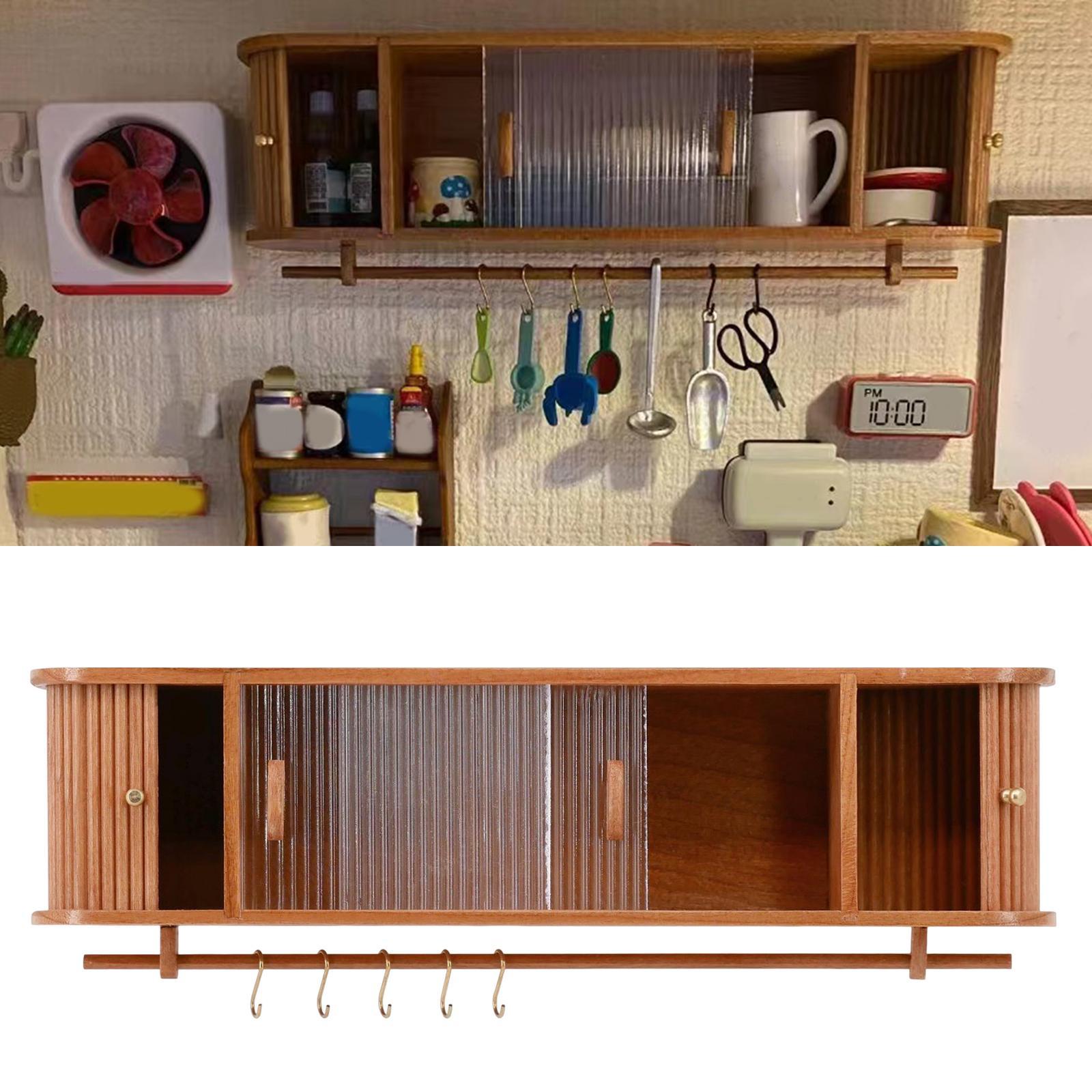 Dollhouse Wall Cabinet Model Dollhouse Furniture Miniature for Kitchen