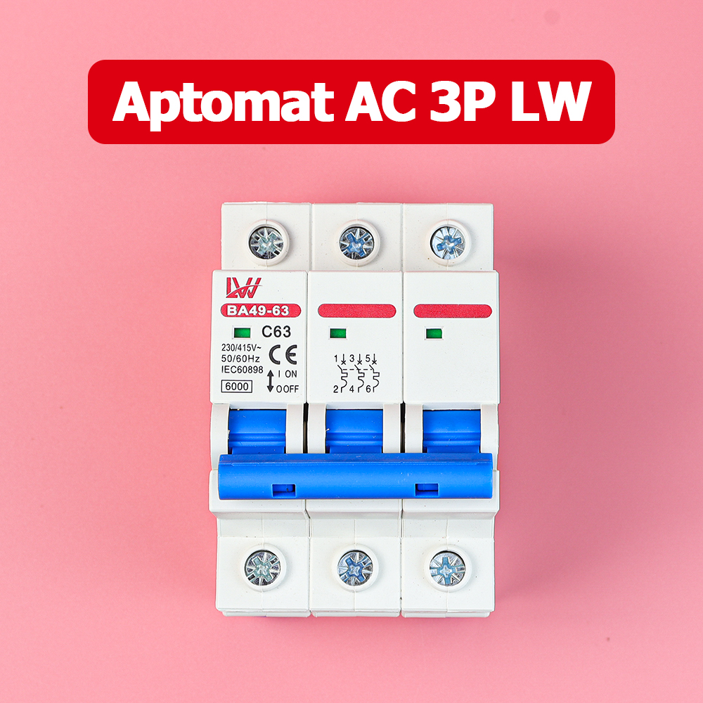 Aptomat ngắt mạch LW MCB AC 3P CB tép  Bảo vệ quá tải ngắn mạch