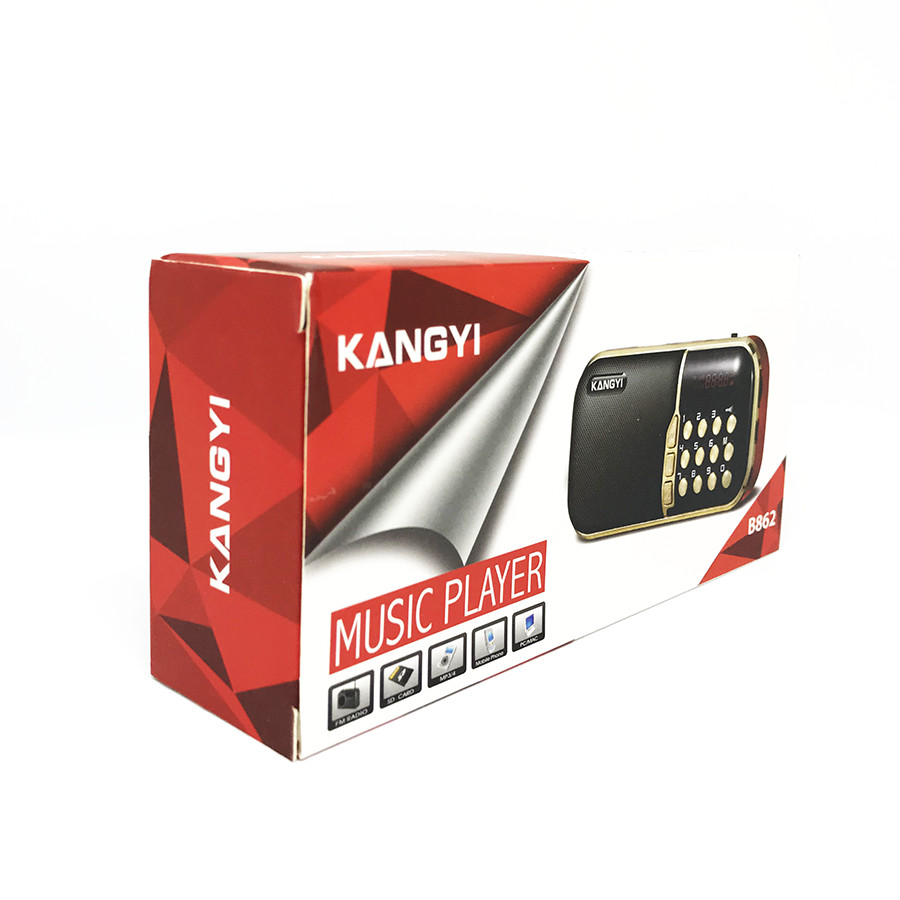 Loa nghe nhạc KangYi B862 chạy USB, Thẻ nhớ tích hợp Đài FM, Đèn LED chiếu sáng ban đêm (Màu ngẫu nhiên) - Hàng nhập khẩu