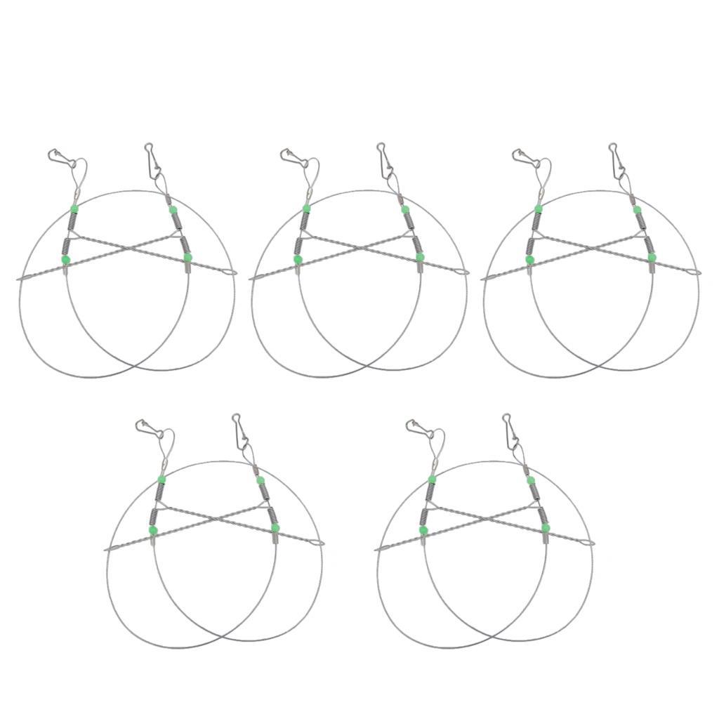 5pcs Anti-Winding Stainless Steel Fishing Swivels String Wire Leader Hooks