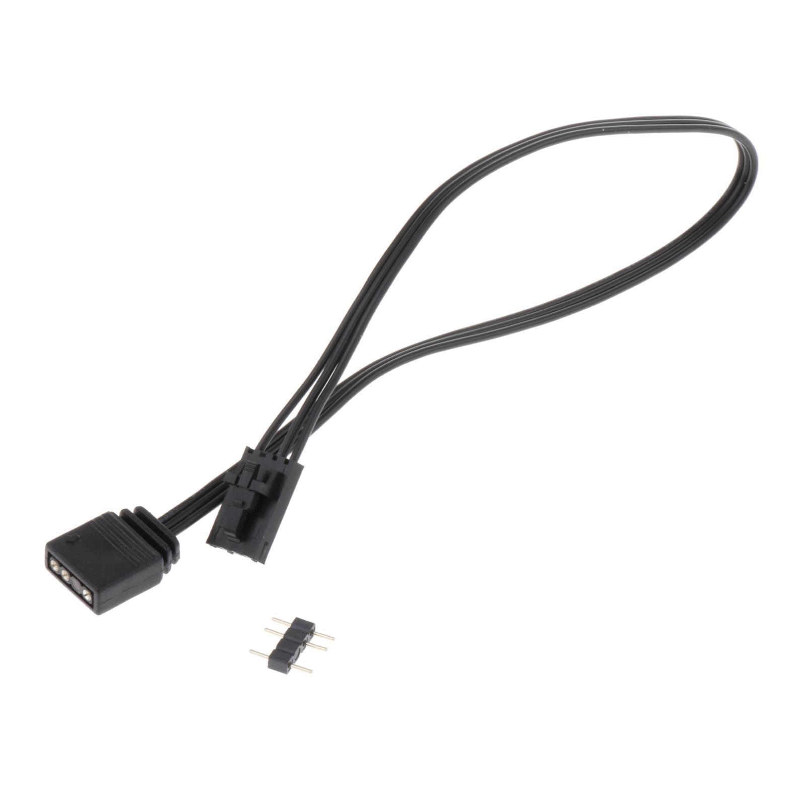 Fan Adapter Cable Black Extension Cable Connector 4 Pin RGB to ARGB 5V 3 Pin