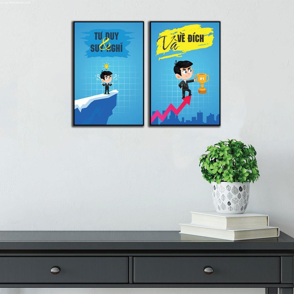 -Tranh văn phòng, tranh slogan, tranh động lực gỗ MDF - Tặng kèm đinh đa năng