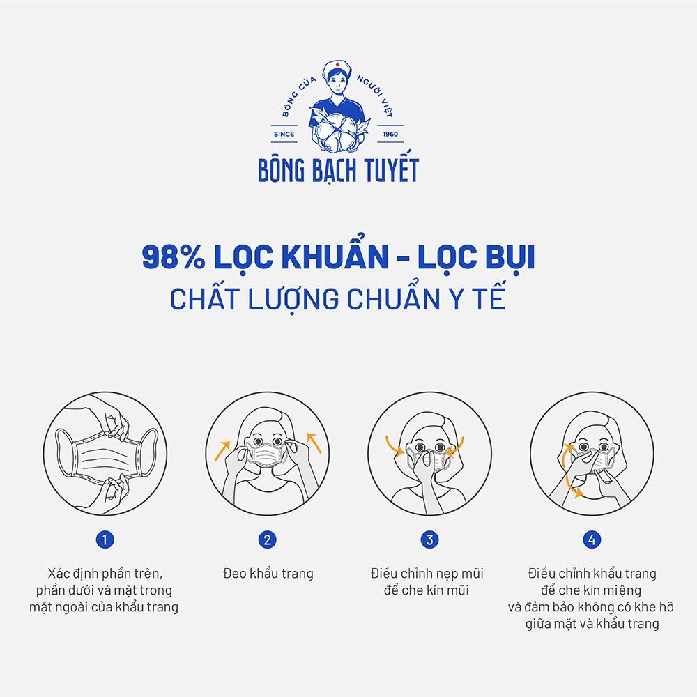 Khẩu trang Bông Bạch Tuyết Trẻ Em 3 lớp 6 - 11 tuổi