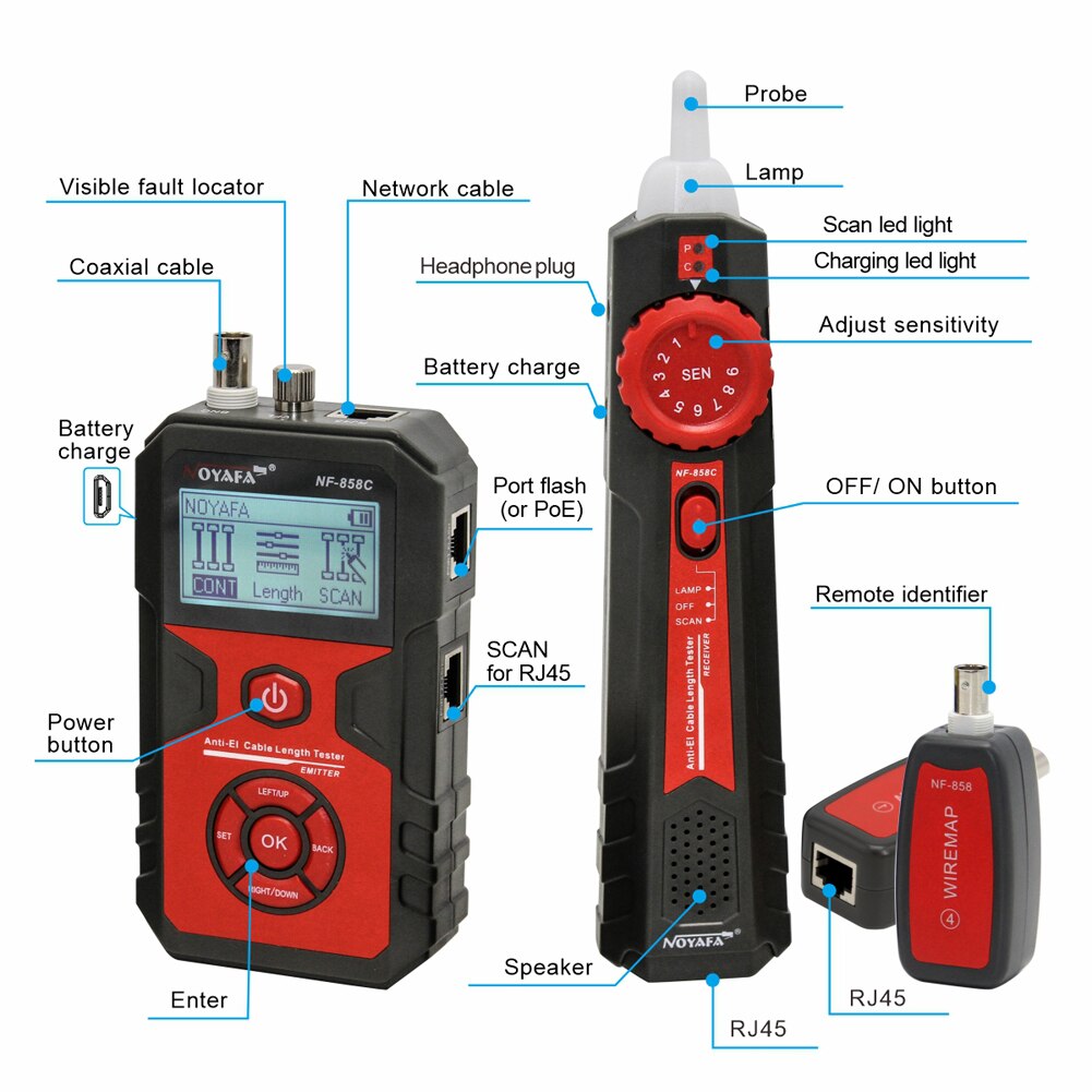 Máy Test Mạng NOYAFA NF-858C - Hàng Chính Hãng