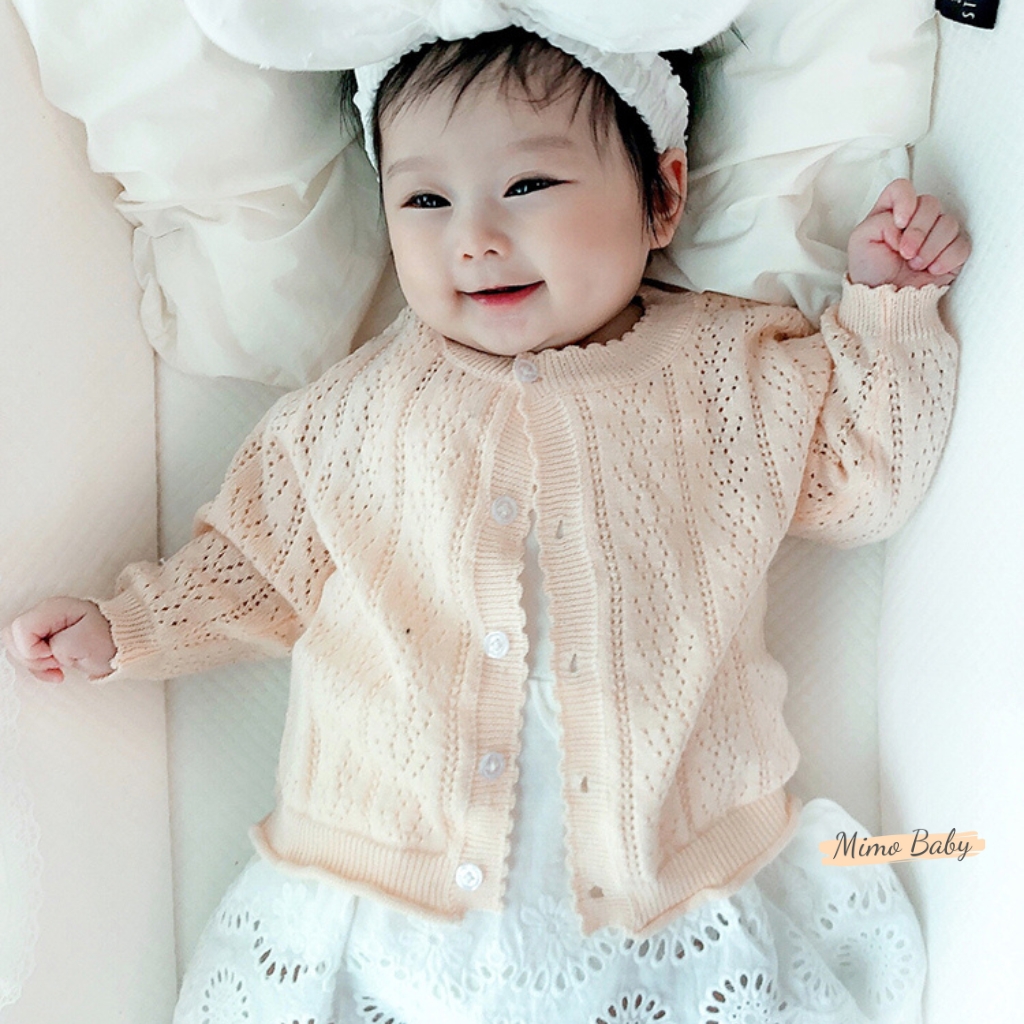 Áo cardigan len mỏng cho bé gái mùa thu đông siêu dễ thương Mimo Baby QA53