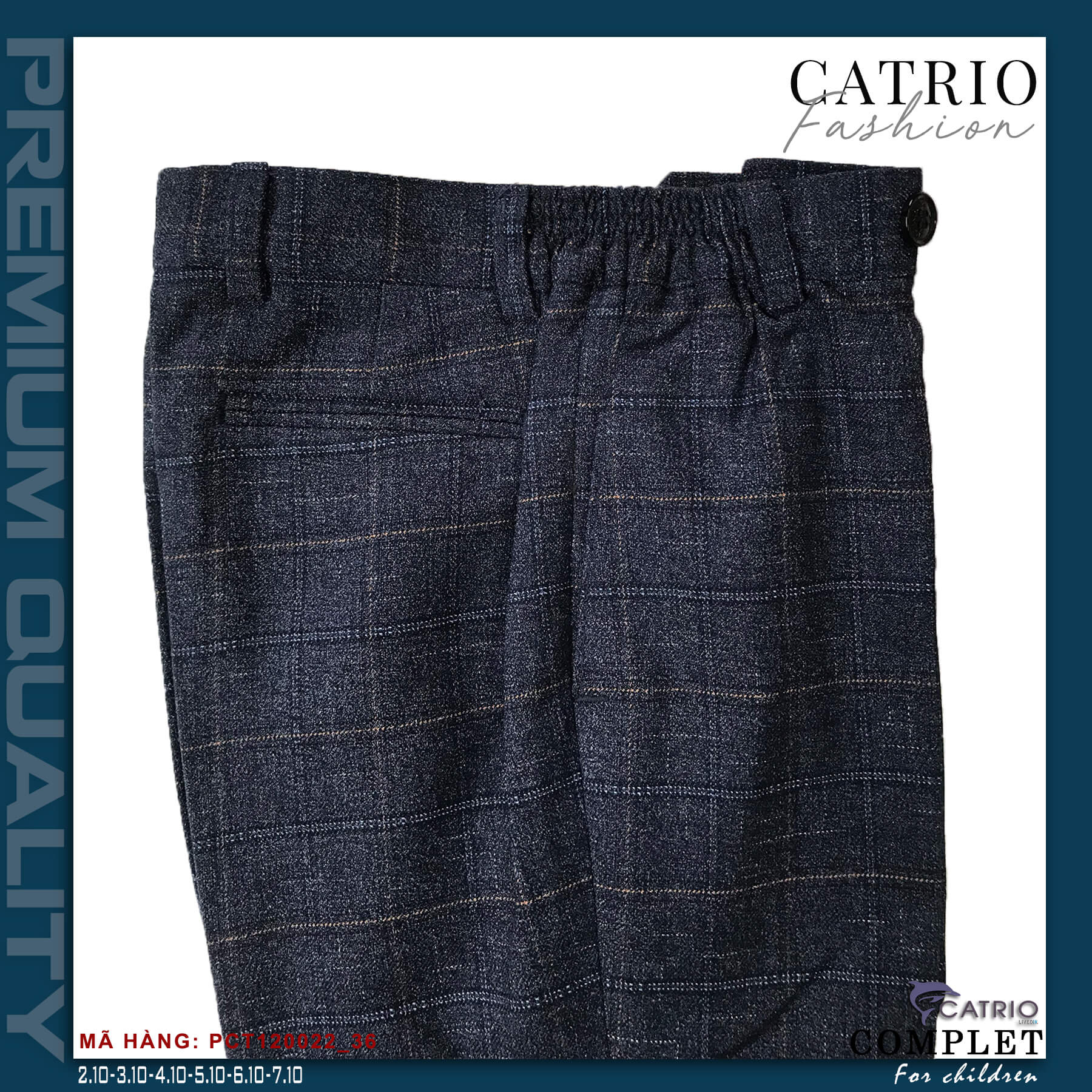 BỘ VEST BÉ TRAI CATRIO PCT120022/36 LÀ BỘ COMPLET TRẺ EM từ 8 tuổi đến 12 tuổi phù hợp ngày lễ tết, tiệc cưới thuộc BST quần áo complet veston trẻ em CATRIO mùa thu đông 2021