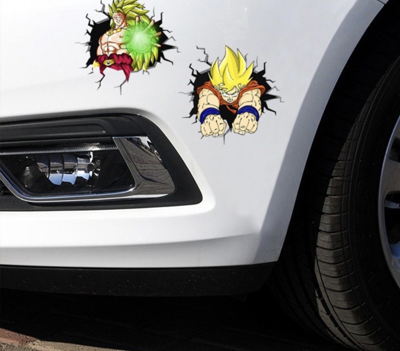Miếng Dán Phản Quang Hình Dragon Ball Son Goku Trang Trí Kính Chắn Gió Thân Xe / Laptop / Xe Hơi
