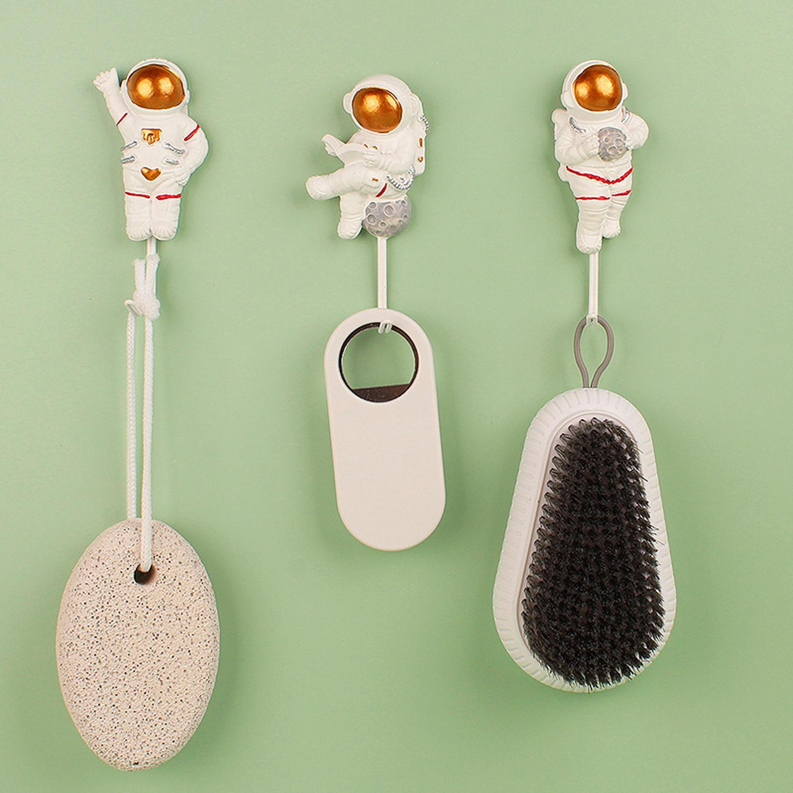 3x Resin Wall Hooks Clothes Hanger Wall Mounted Rack for Hat Kitchen