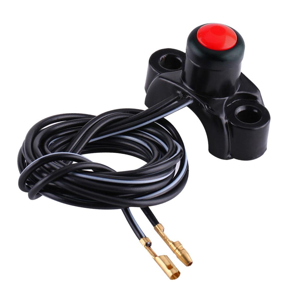 2x Motorcycle ATV 22mm Handlebars Engine Kill Stop Start Button Switch - Red