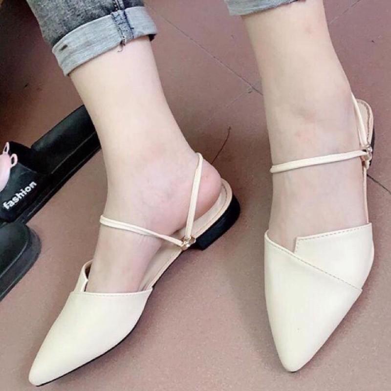 Sandal nữ, sandan mũi nhọn 2cm, sục nữ mũi nhọn nhẹ nhàng sang chảnh( sục 3 kiểu