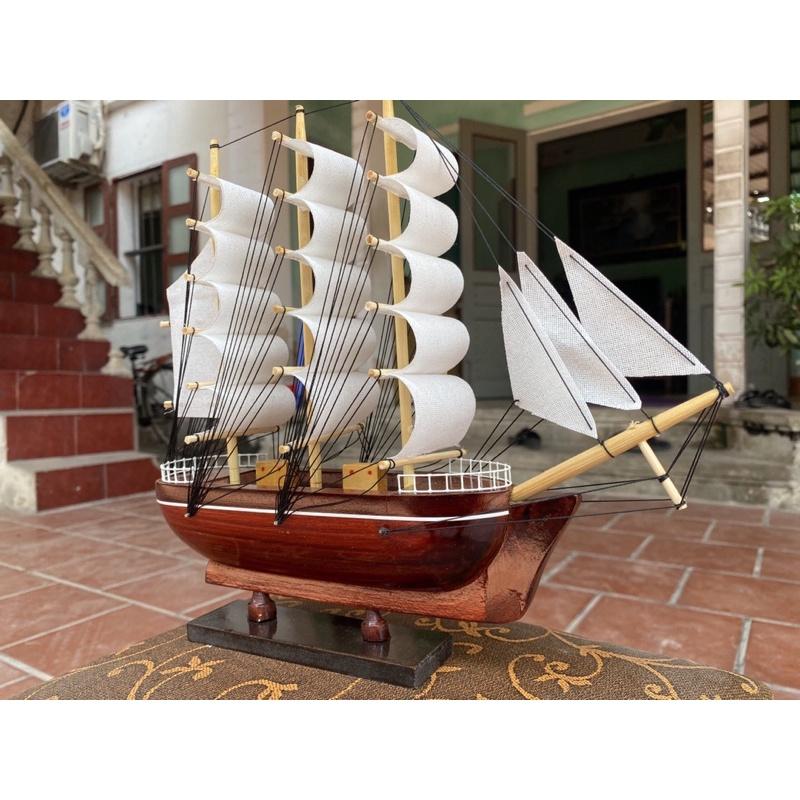 Mô hình thuyền phong thủy - Thuyền gỗ Le Blem dài 20-35cm - Buồm vải trắng -