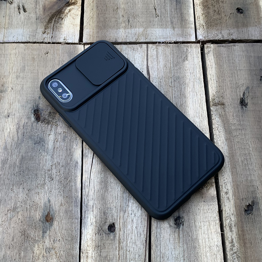 Ốp lưng kéo nắp camera cao cấp dành cho iPhone XS Max - Màu Đen