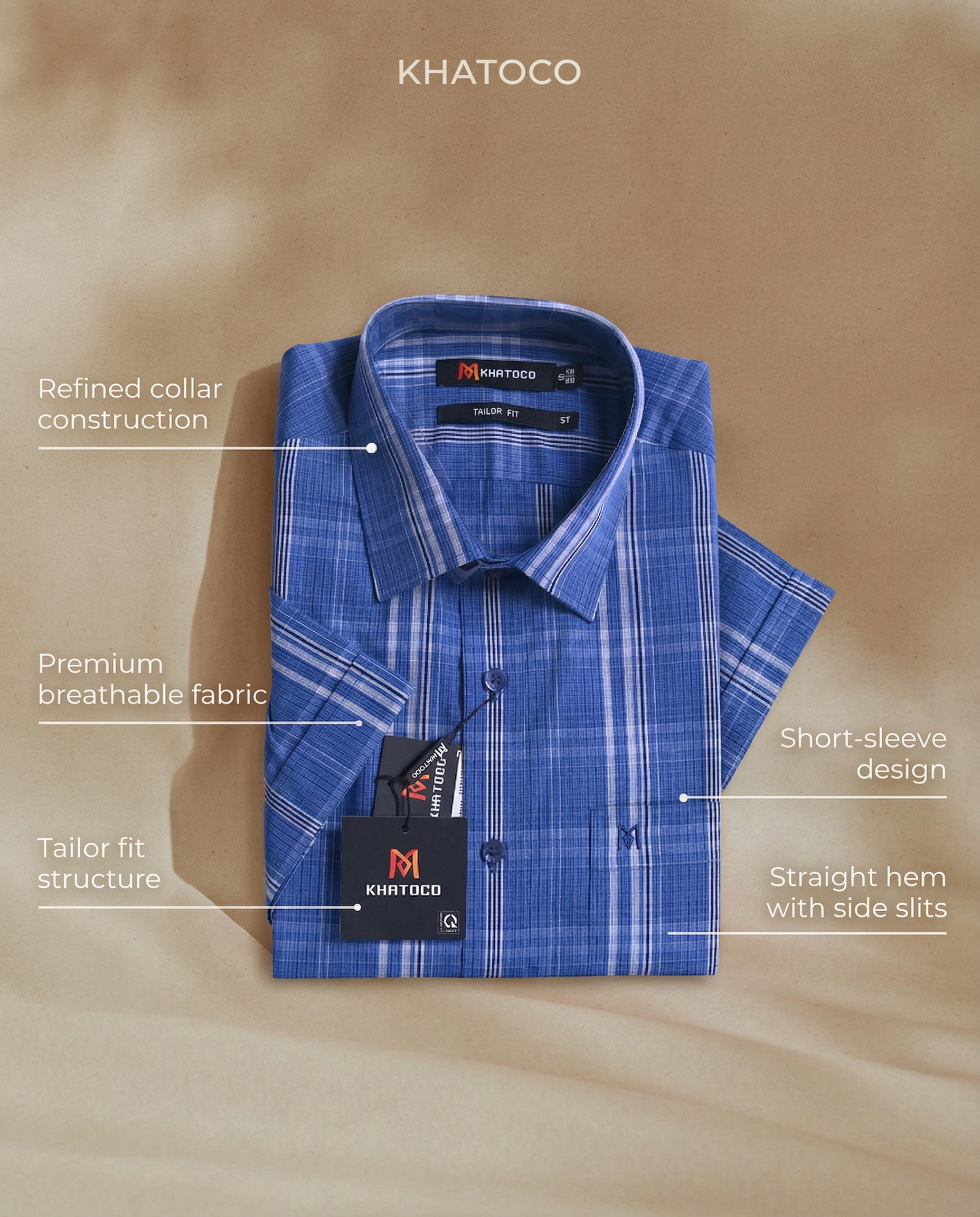 Áo sơ mi tay ngắn nam Khatoco Sale 350k ( giá tem 438k) size S