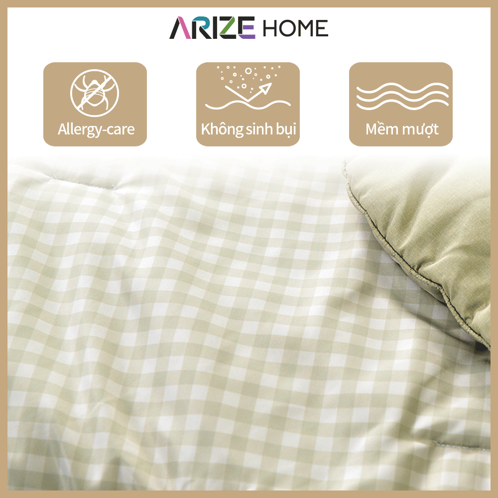 Chăn Chần Bông ARIZE Vải Microfiber Họa Tiết Caro 2mx2.3m