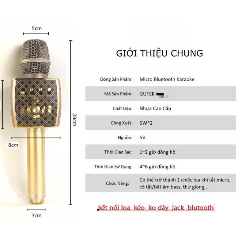 Micro Karaoke Bluetooth Hát KaraokeYS-95 Cao Cấp, Tích Hợp Loa Bass Cực Hay, Chỉnh Giọng Chuẩn