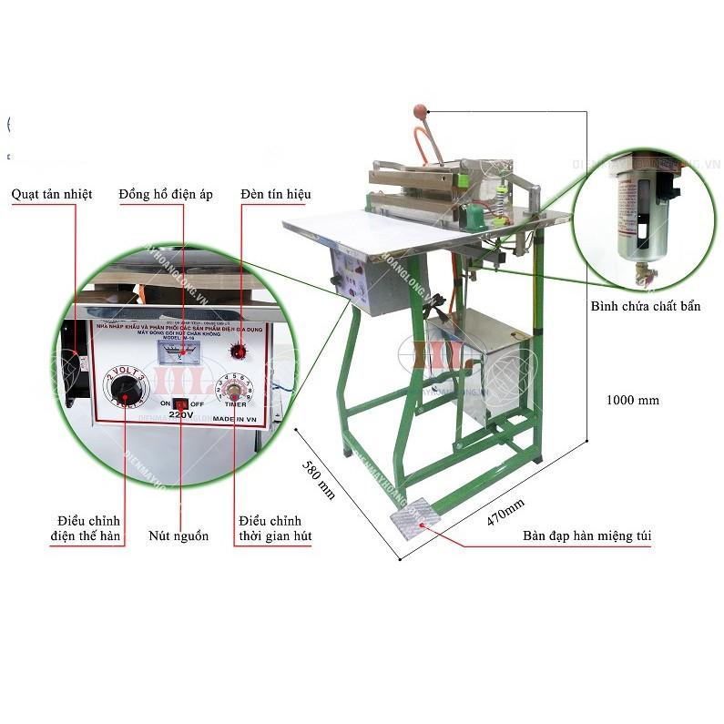 Máy hút chân không, máy hút chân không hạt điều, máy đóng gói hút chân không hải sản, thực phẩm, xúc xích, lạp xưởng