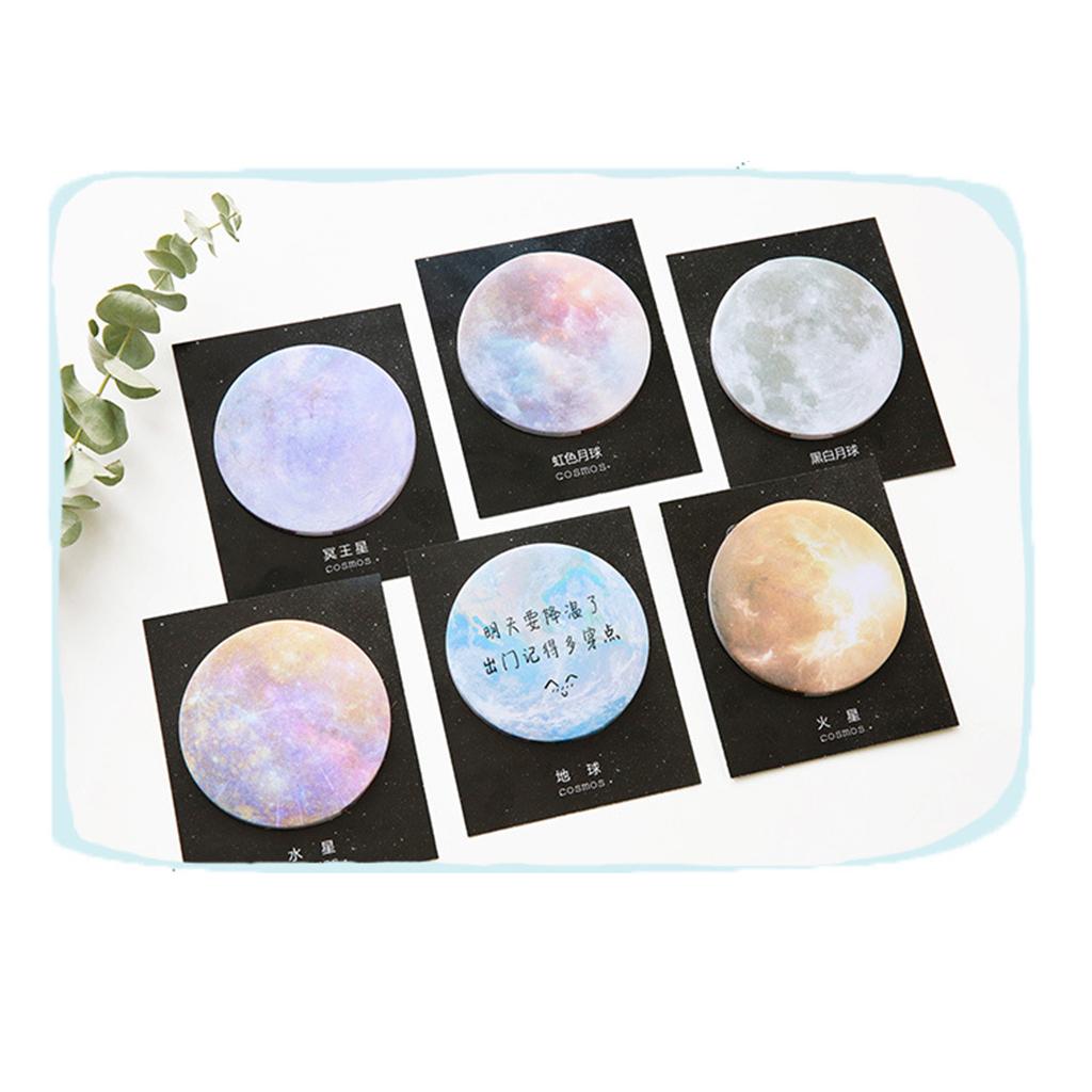 2x30 Pieces Planet Sticky Note Round List Memo Notes Earth