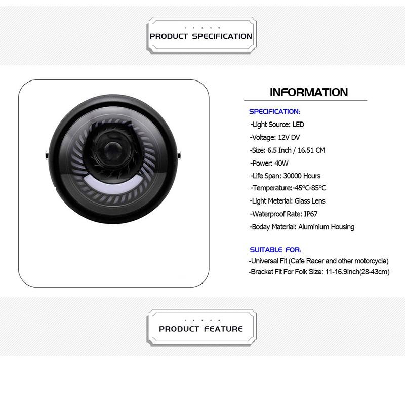 Đèn Pha 6.5 Bóng Led Cho Xe Mô Tô